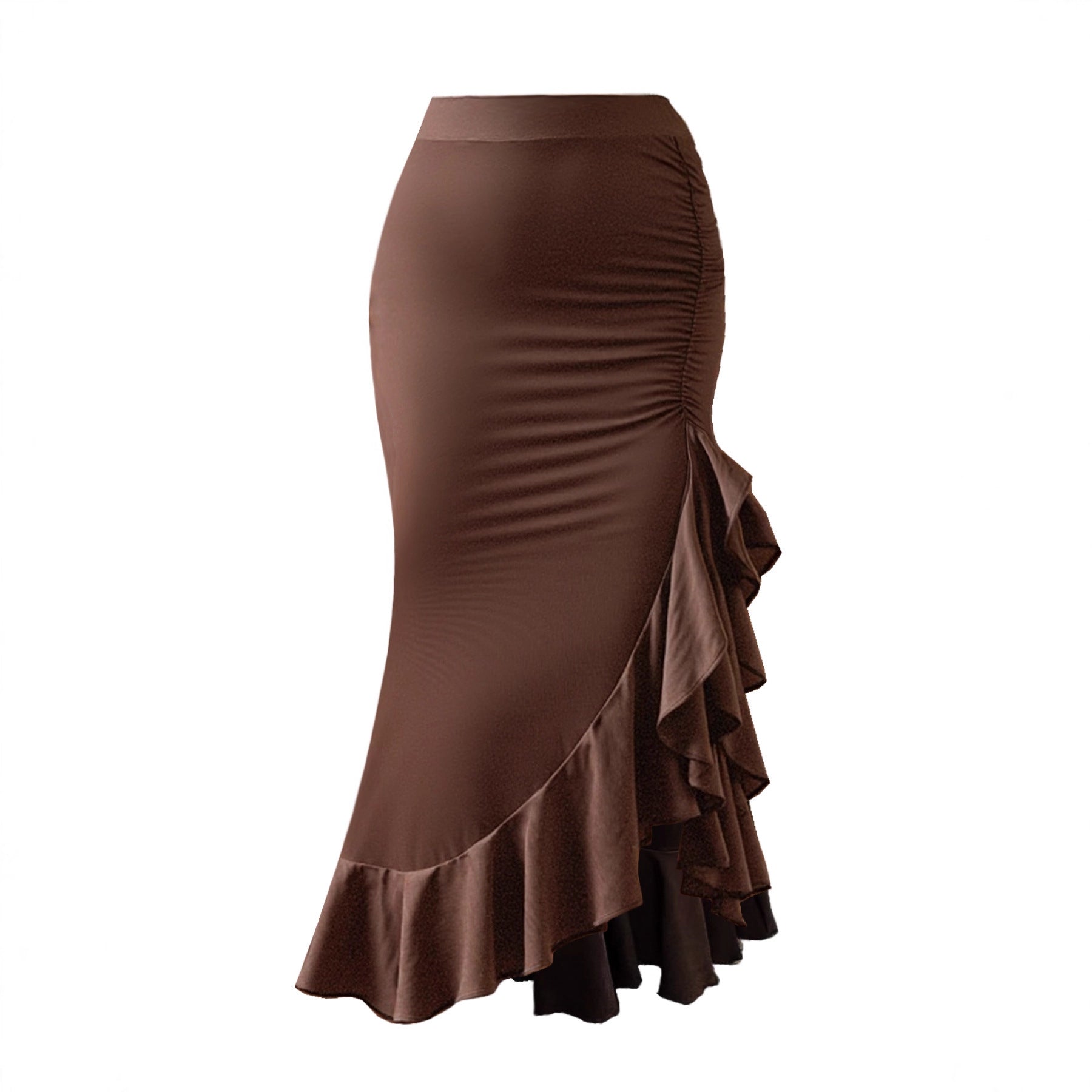 Irregular Ruffled Midi Skirt For Women
