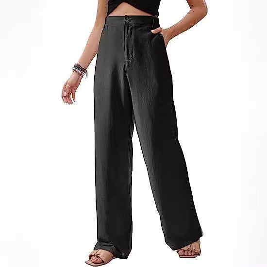 Flowing Casual Button-Down Summer Beach Pants