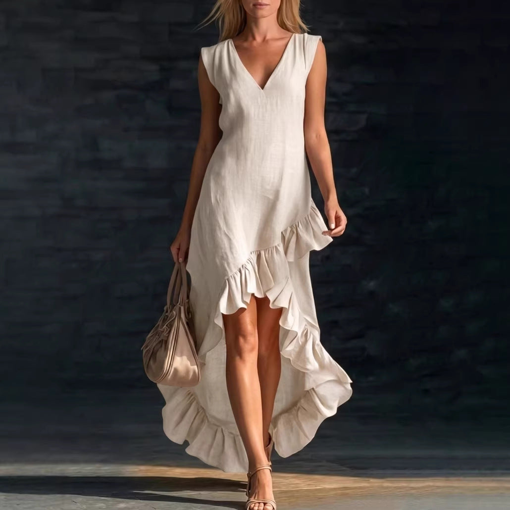 New Cotton-linen Long Dress For Women