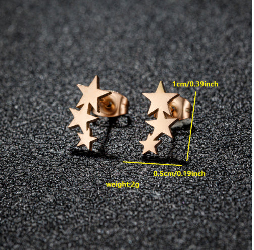 Fashionable Geometric Minimalist Star Earrings
