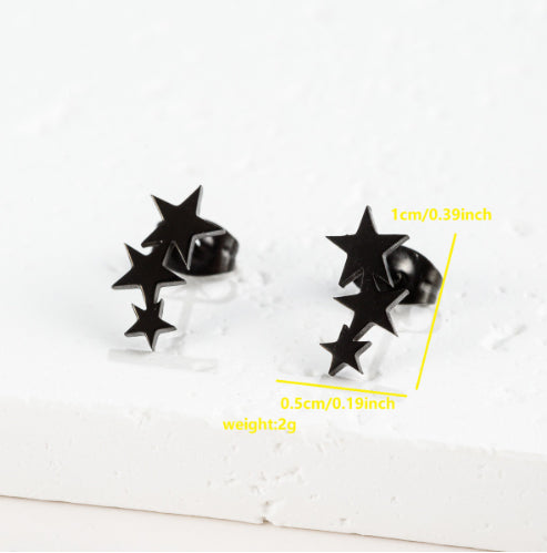 Fashionable Geometric Minimalist Star Earrings