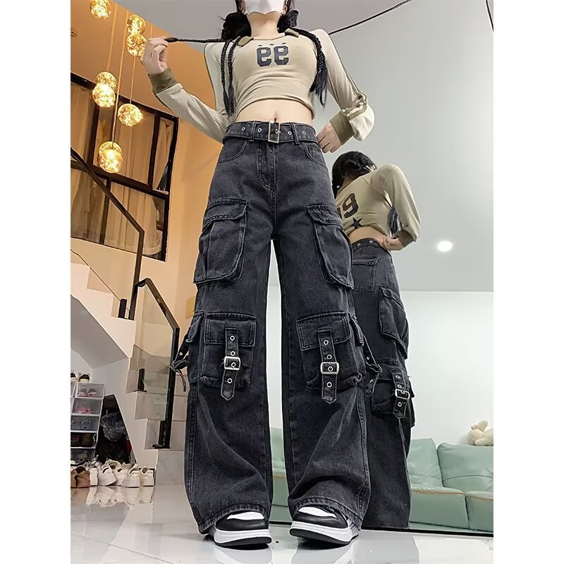 Womens Straight-leg Wide-leg Casual Pants