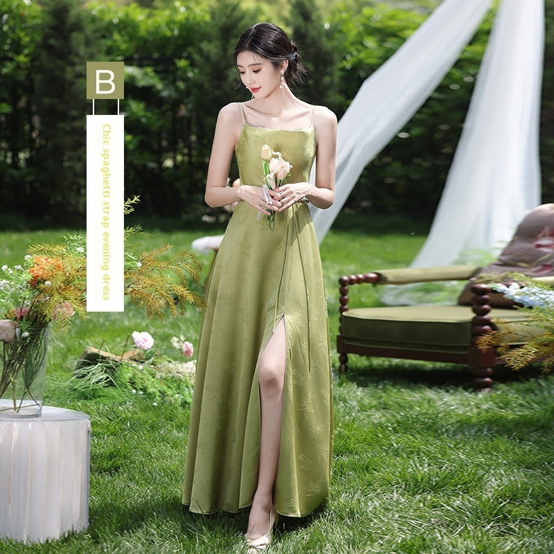 Green National Style Element Bridesmaid Dress