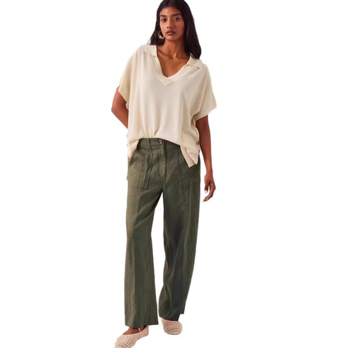 Big-pocket Elastic-waist Loose Casual Pants