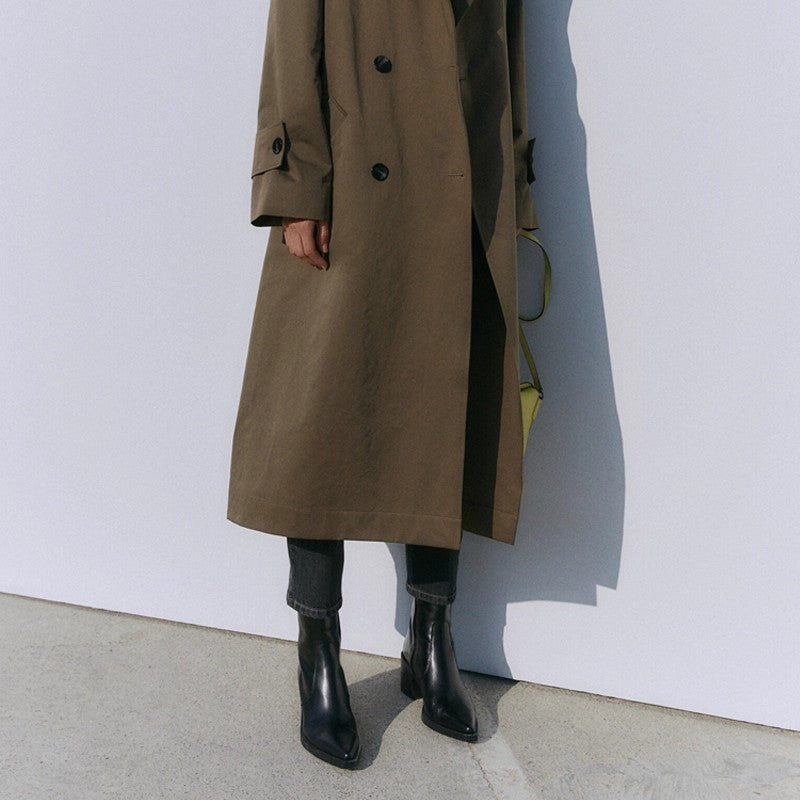 Genuine Leather Pointed-Toe Chunky-Heel Handmade Vintage Womens Boots