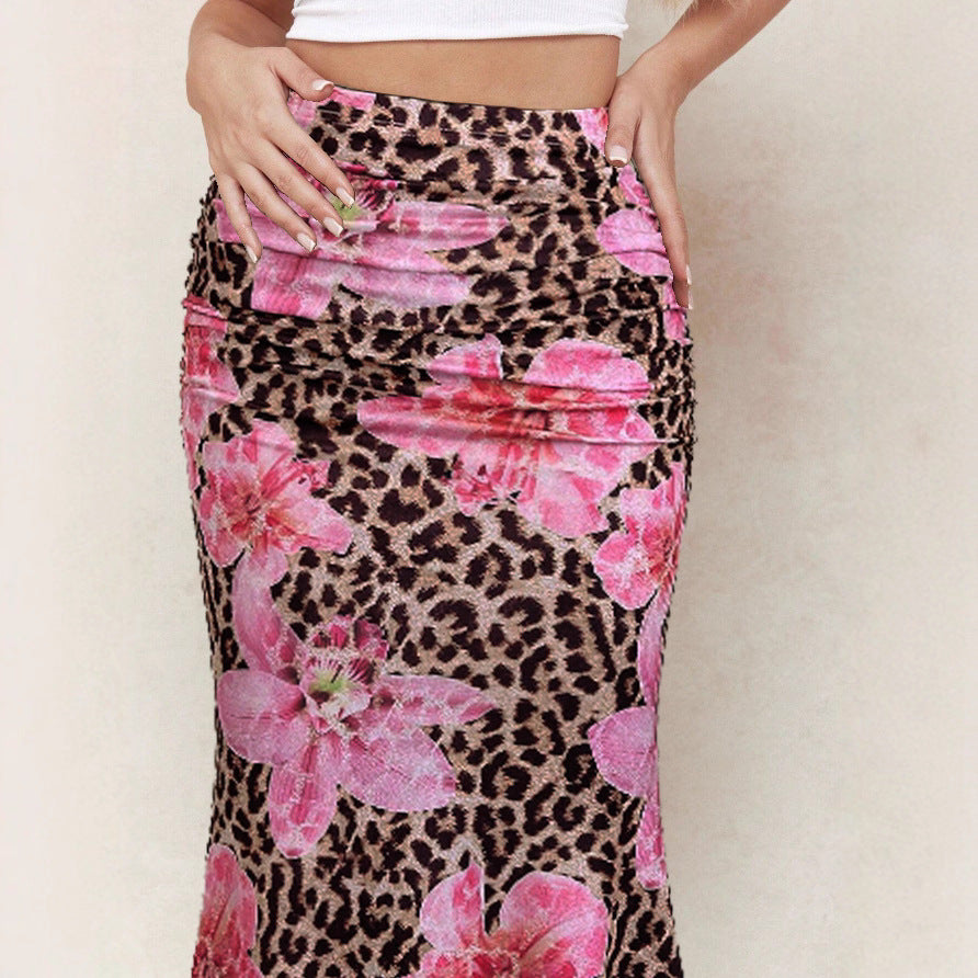 New Leopard Print Midi Skirt
