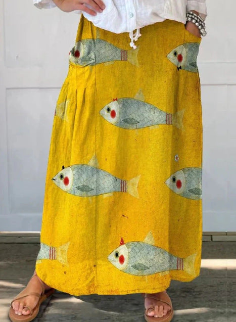 Casual Retro Floral Print Holiday Sundress skirt