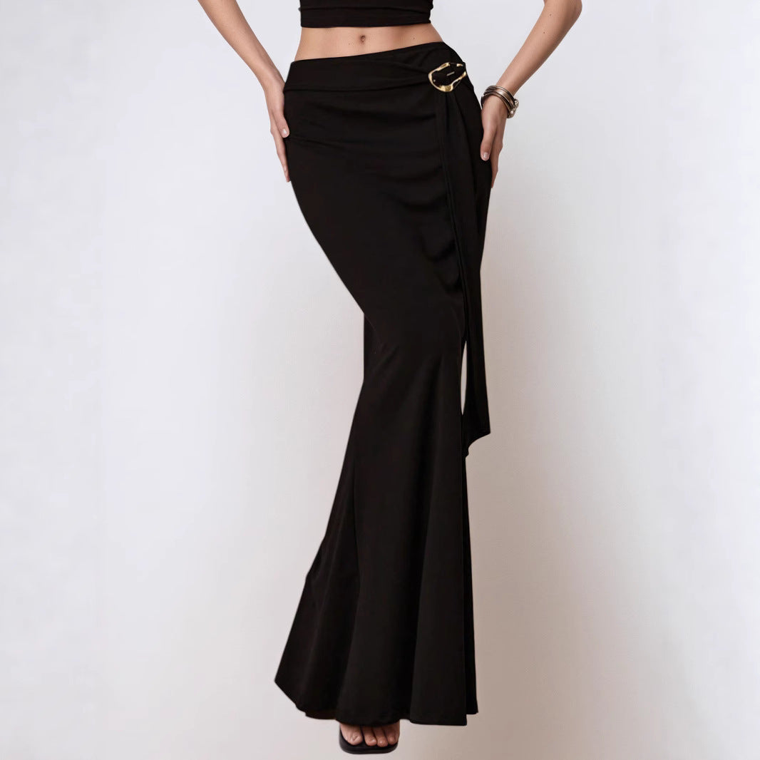 Metallic Accented Slim Fit Skirt