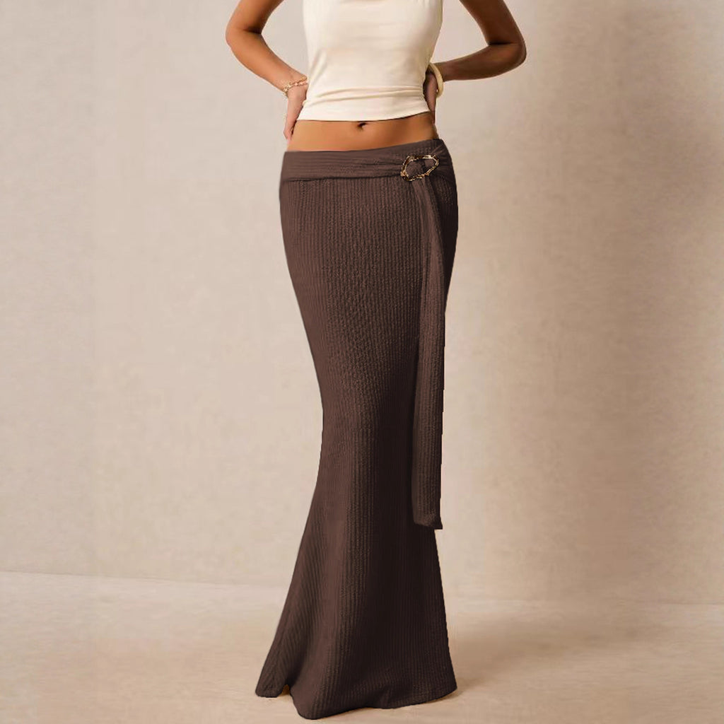 Metal-accented Figure-hugging Sheath Dress