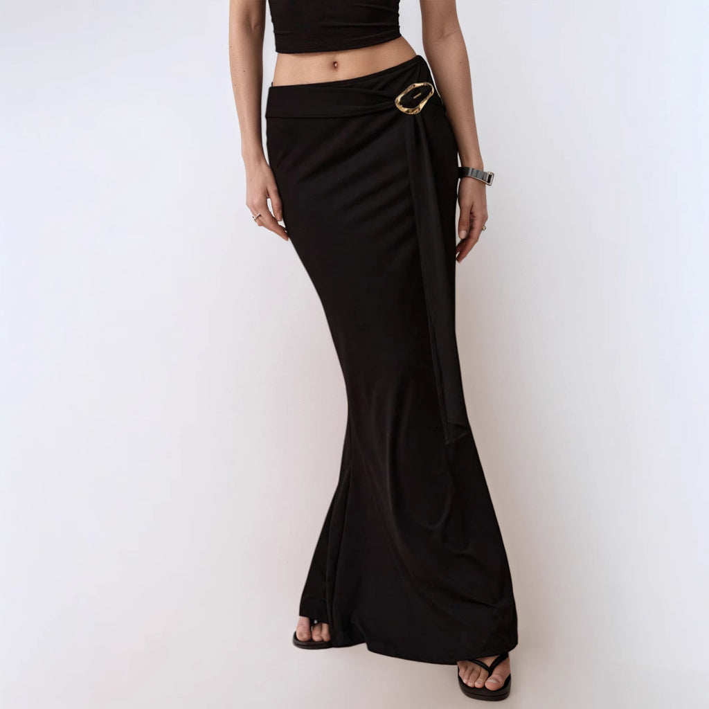 Metallic Accented Slim Fit Skirt