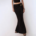 Metallic Accented Slim Fit Skirt