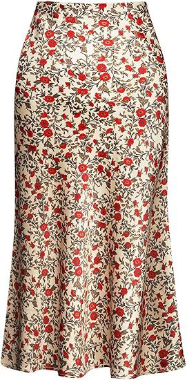 High-waisted Mermaid-style Satin Leopard-print Sheath Skirt