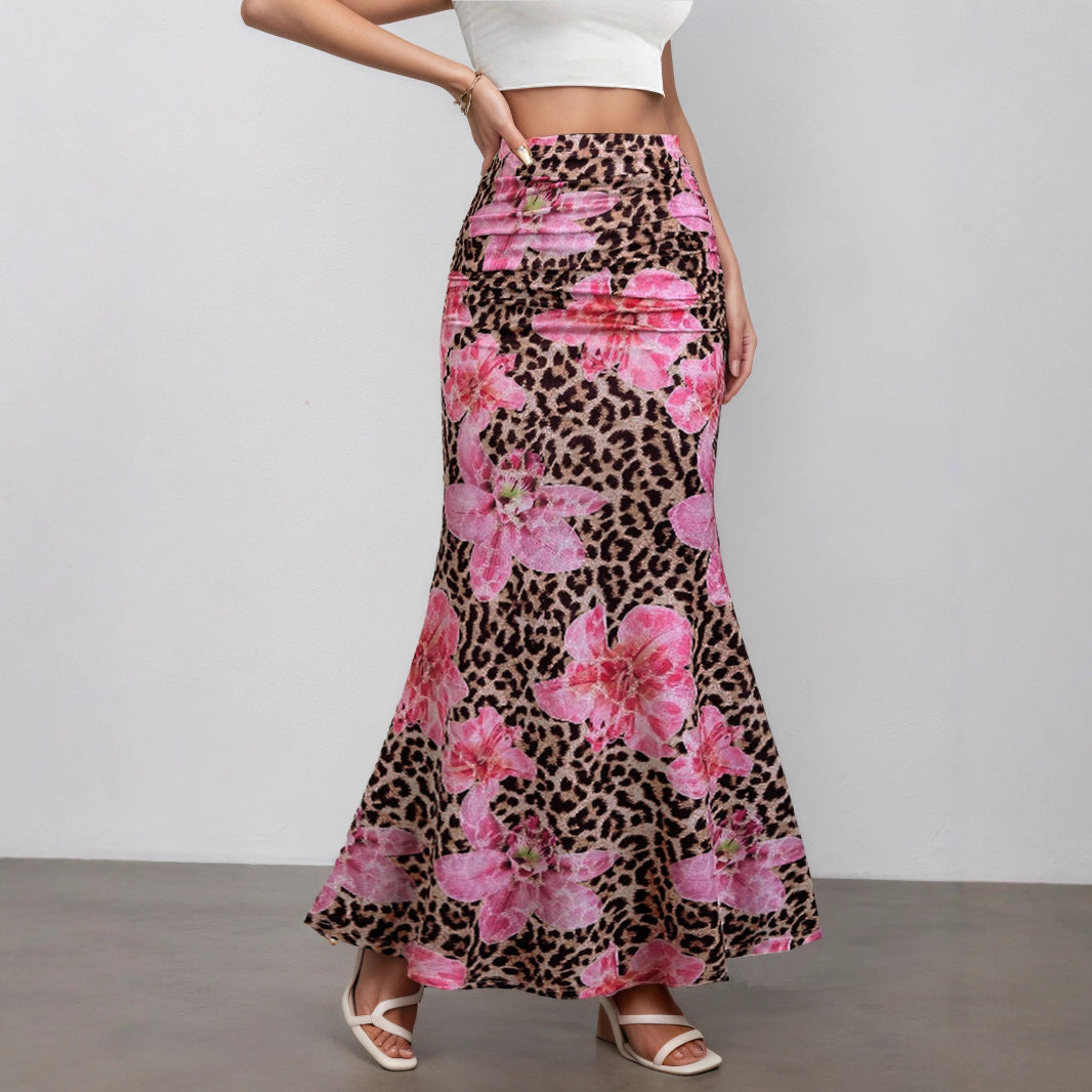 New Leopard Print Midi Skirt