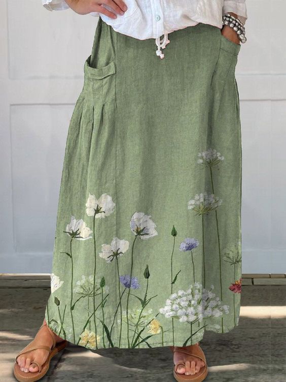 Casual Retro Floral Print Holiday Sundress skirt