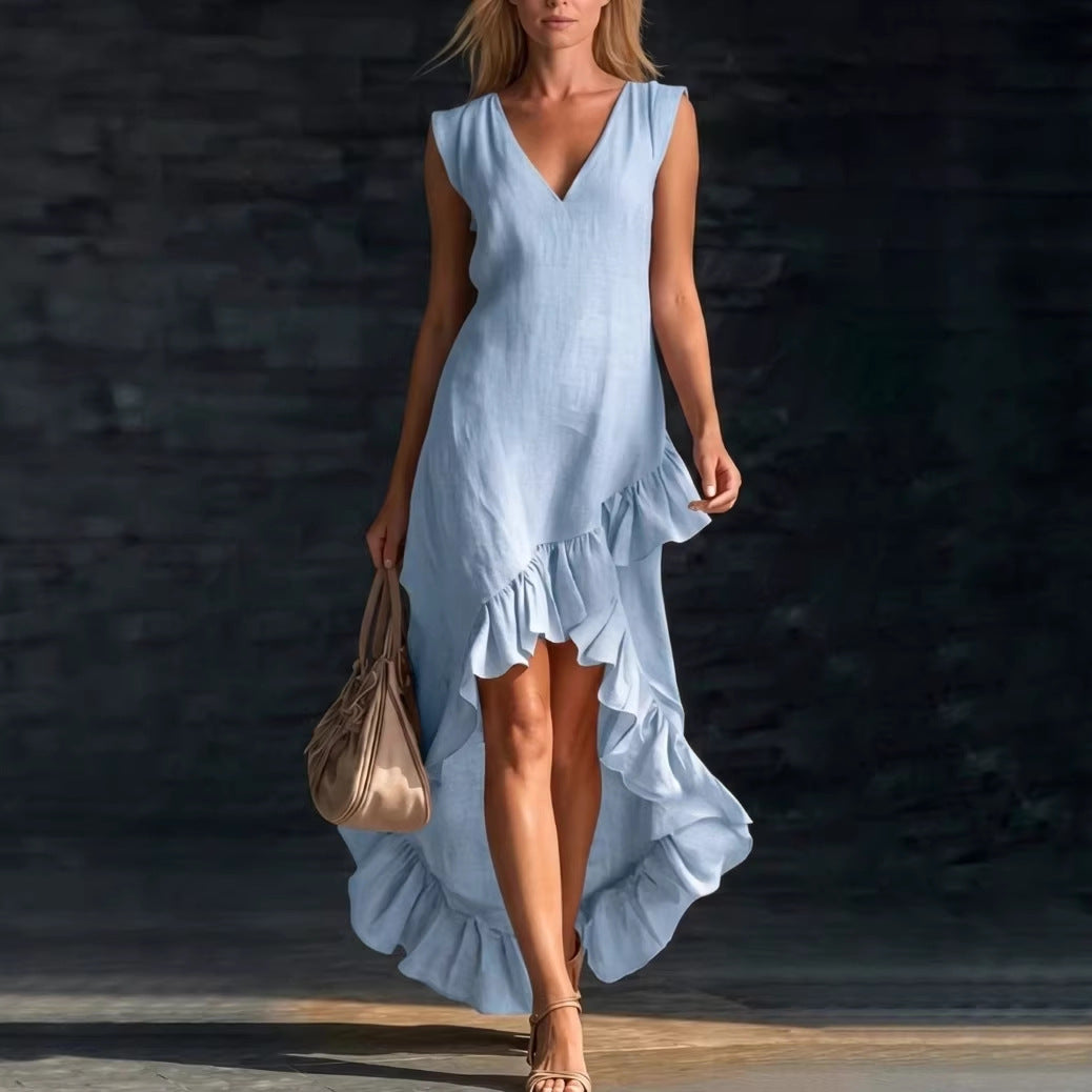 New Cotton-linen Long Dress For Women