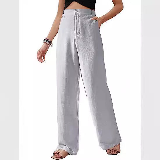 Flowing Casual Button-Down Summer Beach Pants
