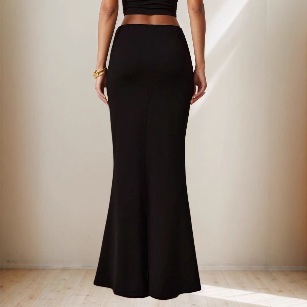 Metallic Accented Slim Fit Skirt