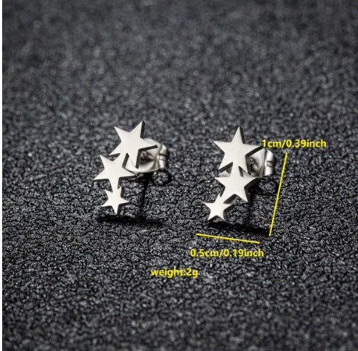 Fashionable Geometric Minimalist Star Earrings
