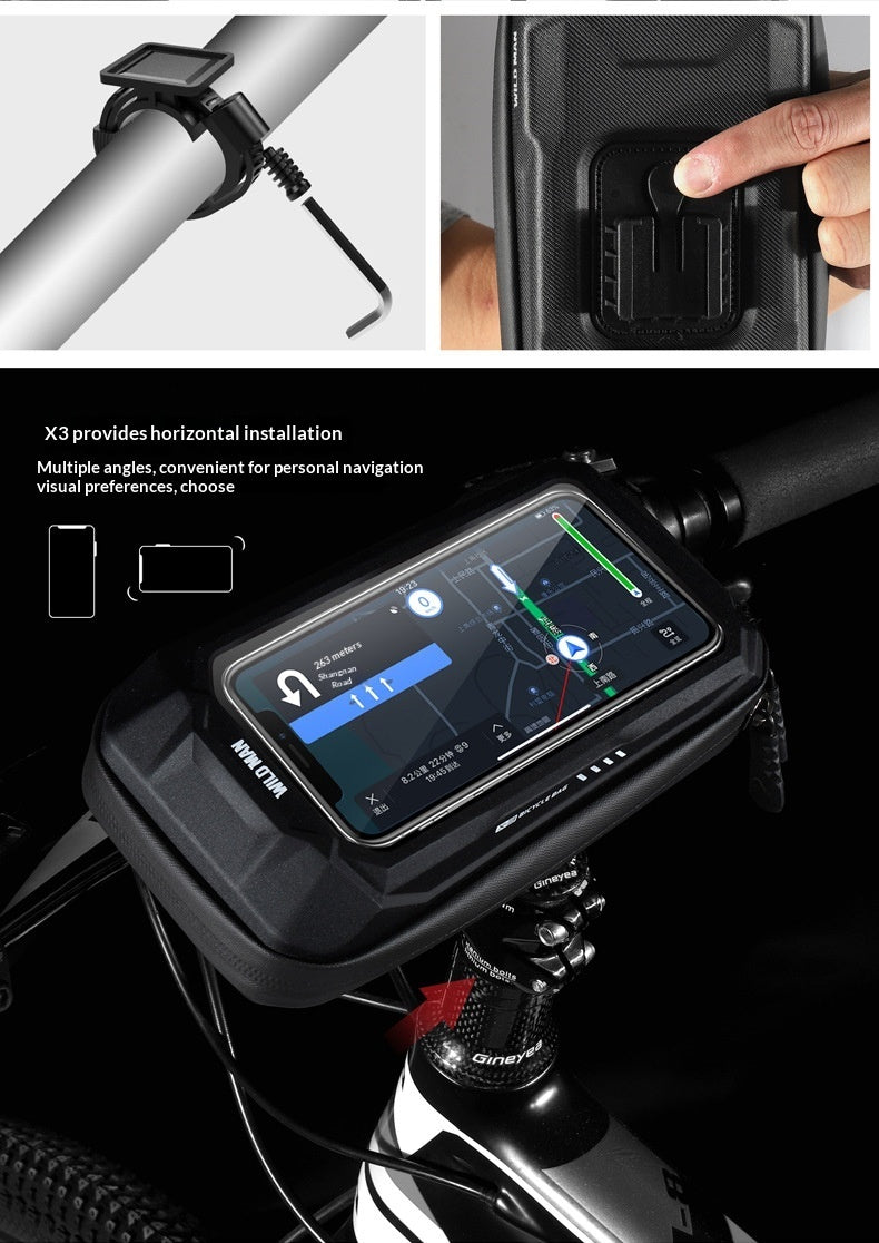 Hard-shell Handlebar Bag For Touchscreen Phones Designed For Cycling